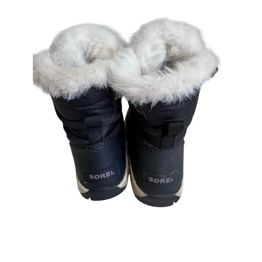 Sorel Whitney Short Lace Black Waterproof Winter Snow Boots NY1907-010 Size 7